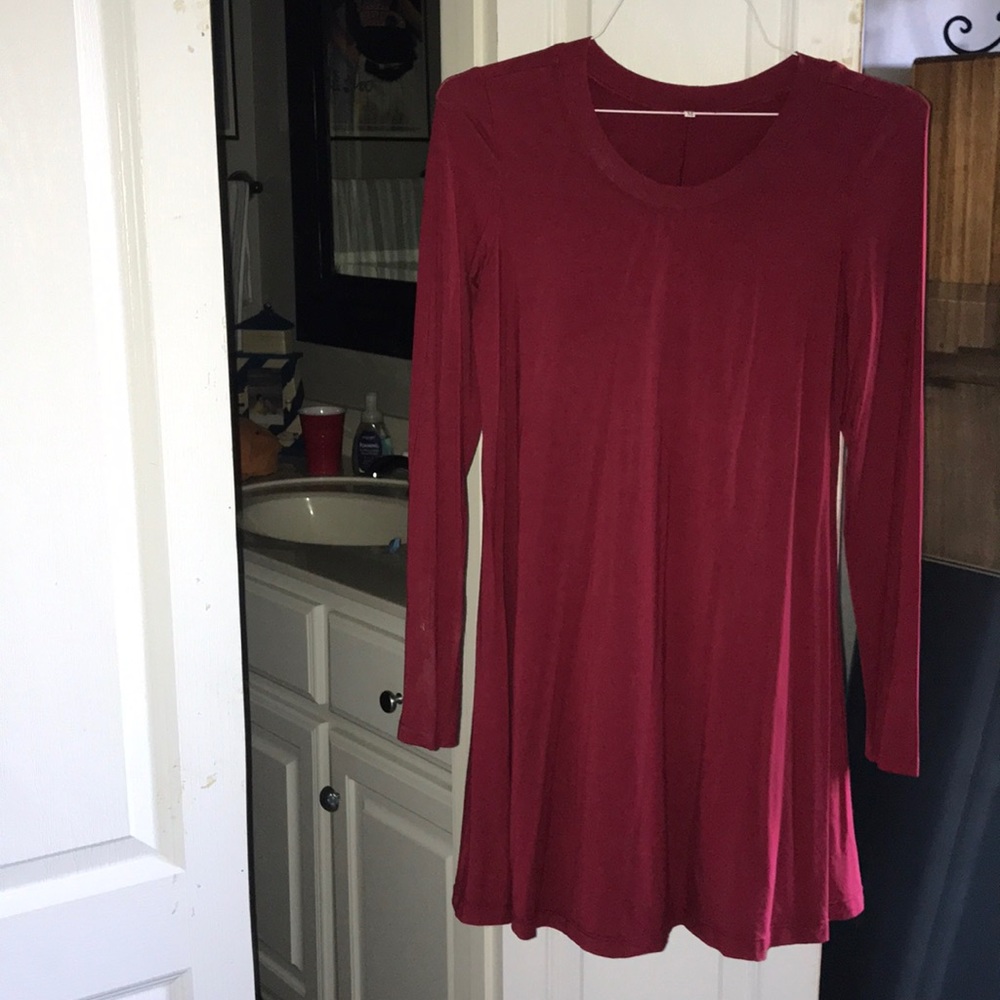 Red long sleeve dress
